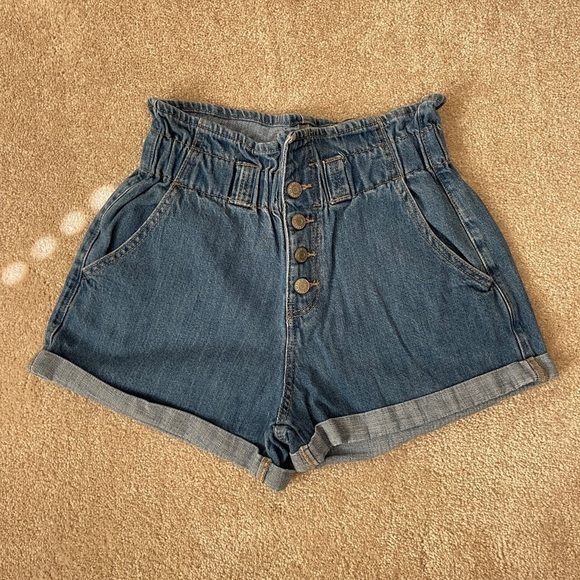 Wax Jean Pants - BIN#27 - WAX JEAN Paperbag Highwaisted Jean Shorts Small